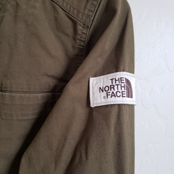 The North Face Canvas Utility Jacket Army Green Hooded Full Zip Sz Women's Small - Picture 9 of 12